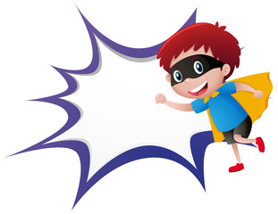 Splash border template with boy hero