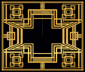 Art Deco vintage decorative frame. Retro card design vector temp