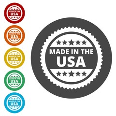 Made in the USA. Set of vector graphic icons 