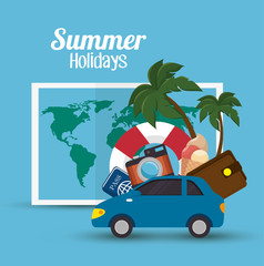 summer vacations holiday poster vector illustration design