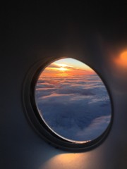 Sunset from airplane 