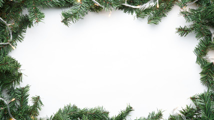 Branches of fir with garland