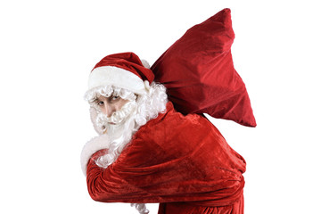 Santa Claus with a bag of gifts