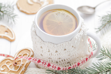 Festive evening tea lemon sweet gingerbreads