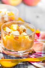 Fruity dessert pears nectarines raisins