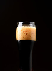 Dark beer close up
