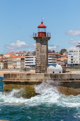 Lighthouse in Foz of Douro, Portugal