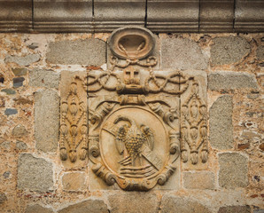 Heraldic shield of an ecclesiastical dignitary, Cáceres, Spain