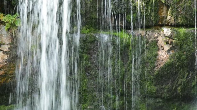 Waterfall on Jedlova creek in Jizera mountains, Czech Republic