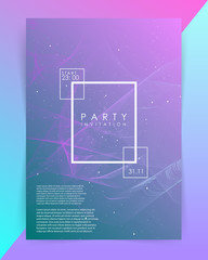 Party invitation template. Abstract Lines