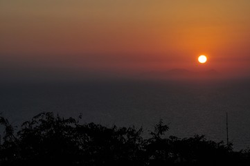 Aegean Sunset from the Village of Oia, Santorini, Greece.