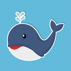 cute whale baby icon vector illustration design