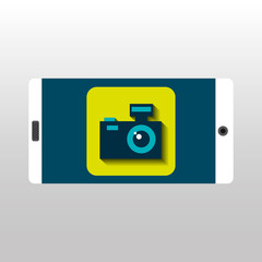 white smartphone photo camera network digital vector illustration eps 10
