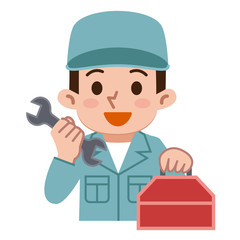 工具を持った男性作業員