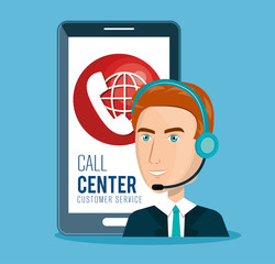 call center customer service vector illustration design