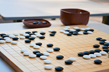 Obraz na płótnie Canvas Desk for board game wei-Chi