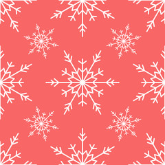Fototapeta na wymiar Christmas seamless pattern of snowflakes
