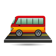bus transport red and yellow design vector illustration eps 10