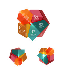 Abstract paper geometric infographic templates