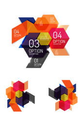 Abstract paper geometric infographic templates