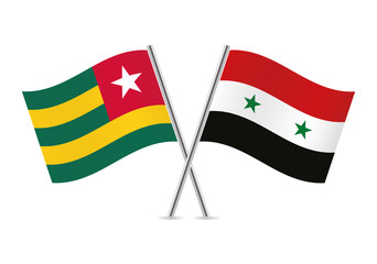 Togo and Syria flags. Vector illustration.