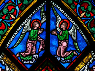 Fototapeta premium Stained Glass - Angels with Wings