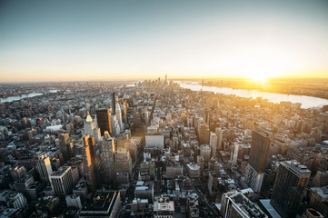 Fototapeta premium United states of america, new york city, cityscape at dusk