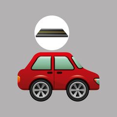 car sedan red on road design vector illustration eps 10