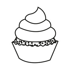 Cupcake icon. Dessert sweet sugar pastry and bakery theme. Isolated design. Vector illustration