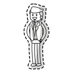 Businessman icon. Business businesspeople and businessperson theme. Isolated design. Vector illustration