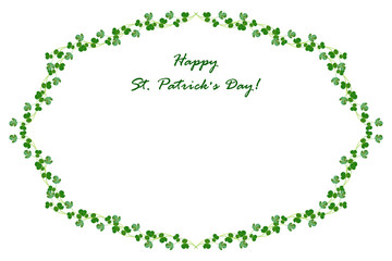 green clover leaves isolated on white background. St.Patrick 's
