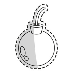 Bomb icon. Explosion military weapon and destruction theme. Isolated design. Vector illustration