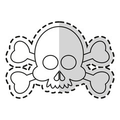 Skull cartoon icon. Head death horror tattoo and dark heme. Isolated design. Vector illustration