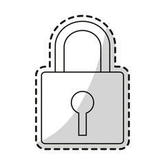 Padlock icon. Security system warning protection and danger theme. Isolated design. Vector illustration