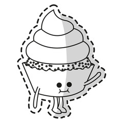 Cupcake icon. Dessert sweet sugar pastry and bakery theme. Isolated design. Vector illustration