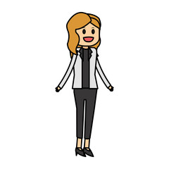 Businesswoman icon. Business businesspeople and businessperson theme. Isolated design. Vector illustration