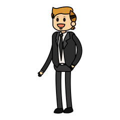 Businessman icon. Business businesspeople and businessperson theme. Isolated design. Vector illustration