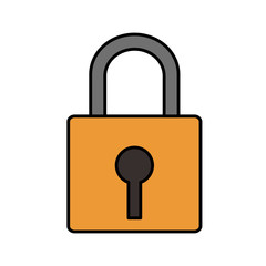 Padlock icon. Security system warning protection and danger theme. Isolated design. Vector illustration