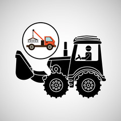 construction truck concept car tow design vector illustration eps 10