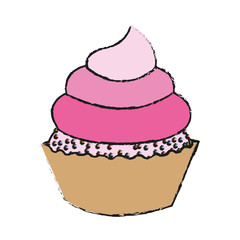 Cupcake icon. Dessert sweet sugar pastry and bakery theme. Isolated design. Vector illustration