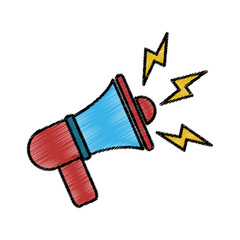 Obraz premium Megaphone icon. Amplifer speaker bullhorn and announce theme. Isolated design. Vector illustration