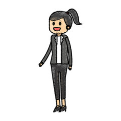 Obraz premium Businesswoman icon. Business businesspeople and businessperson theme. Isolated design. Vector illustration