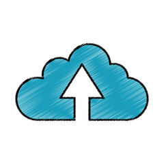 Cloud computing icon. Storage technology virtual and network theme. Isolated design. Vector illustration