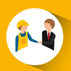 under construction worker with businessman vector illustration eps 10