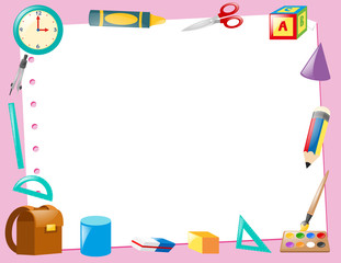 Border template with educational items