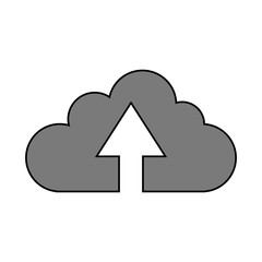 Cloud computing icon. Storage technology virtual and network theme. Isolated design. Vector illustration