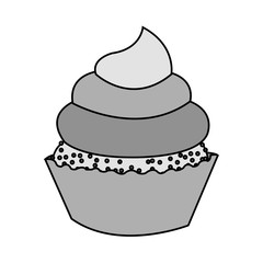 Cupcake icon. Dessert sweet sugar pastry and bakery theme. Isolated design. Vector illustration