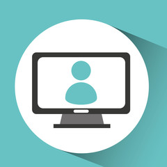 avatar computer device network icon vector illustration eps 10