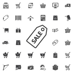 Sale tag icon on the white background