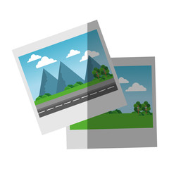 Picture of landscape icon. Image photography digital and photo theme. Isolated design. Vector illustration